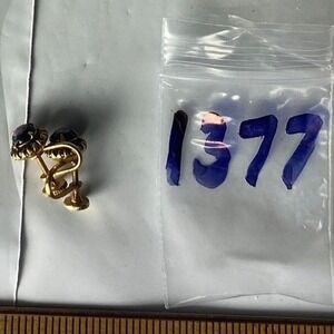 Gold‎ Tone Screw Back Post Earrings Small Button Shape